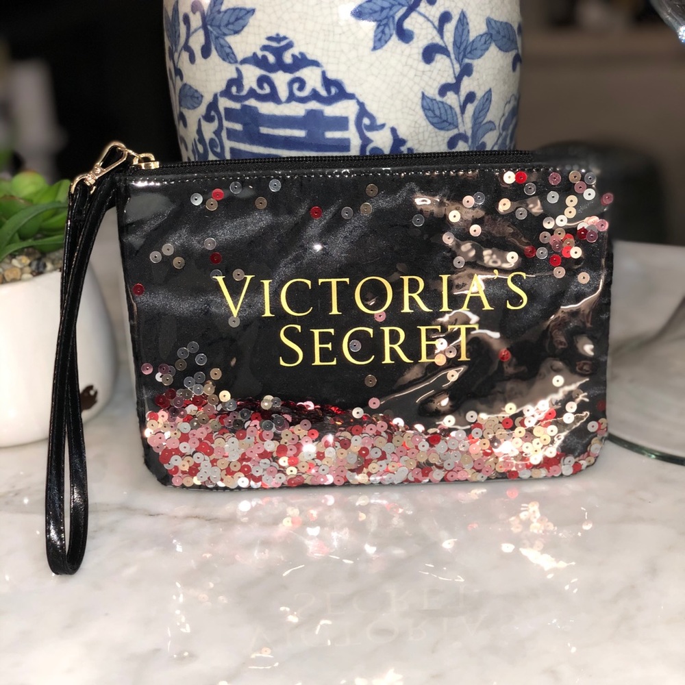 Victoria’s Secret zippered bag Cosmetics Sequins😎
